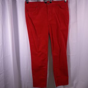 Talbots Womens 16 40x31 Red High Rise Straight Leg Corduroy Jeans Pants